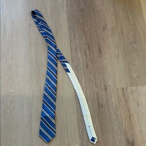 Egara Navy and White Diagonal Striped Tie
